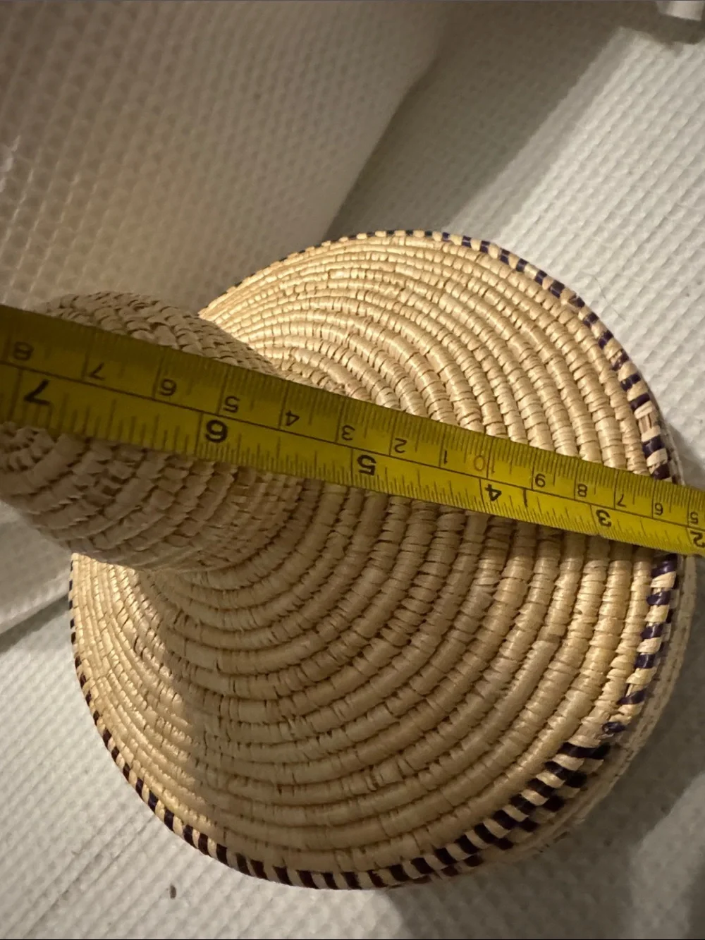 Vintage Boho Lidded Basket SweetGrass. EUC